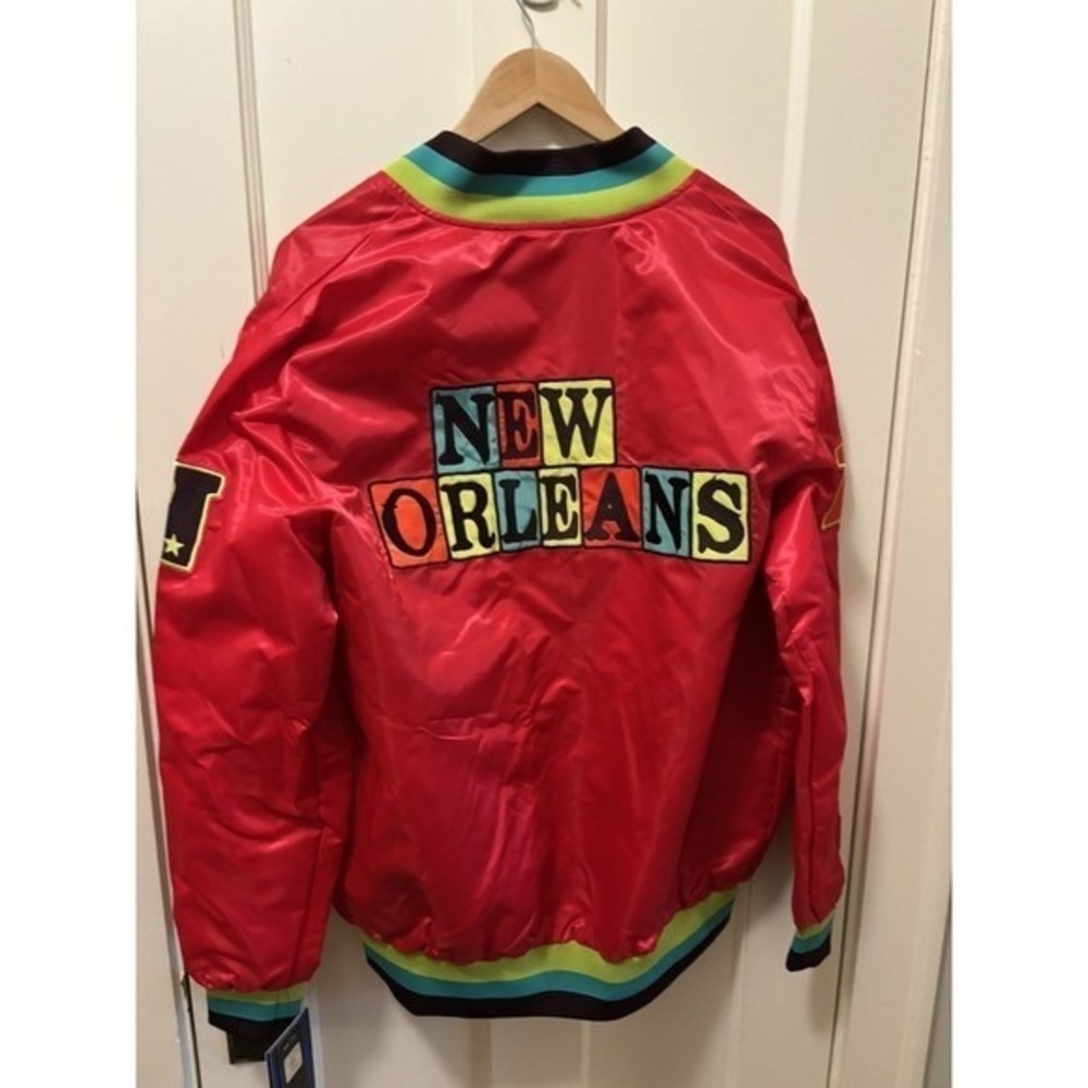 Starter NFL Super Bowl LIX New Orleans Satin Varsity Jacket Red Mens L LSD90B95 - Picture 2 of 8